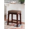 thumbnail image 1 of Linon Delimon 25" Indoor Wood Backless Counter Stool, Walnut/Brown Tweed, 1 of 10