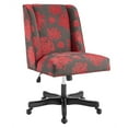 thumbnail image 1 of Linon Draper Red Floral Wood Upholstered Office Chair in Black, 1 of 10