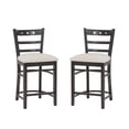 thumbnail image 1 of Linon Durand 24" Indoor Counter Stool, Set of 2, Espresso/Gray, 1 of 13