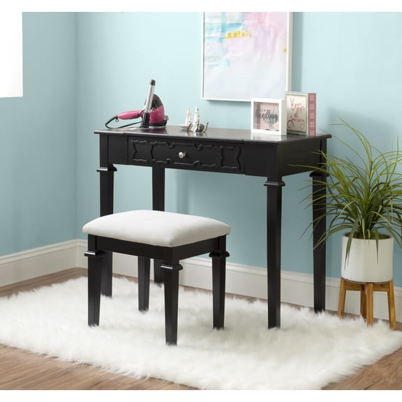 Linon Eakins 3-Piece Vanity Set, Black