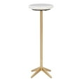 thumbnail image 1 of Linon Eastview Marble and Iron Drink Side Table in White and Gold, 1 of 8