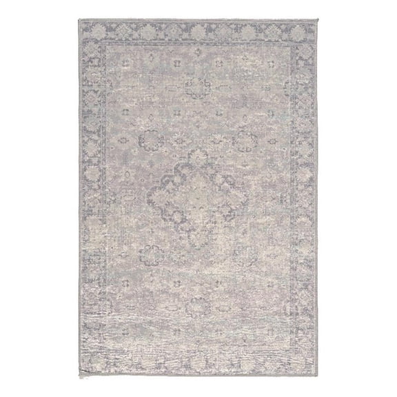 Linon Eclipse Boston Woven Polyester 2'2"x3'2" Accent Rug in Ivory