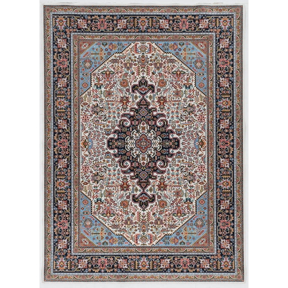 Linon Eclipse Landis Woven Polyester 5'x7' Rug in Ivory