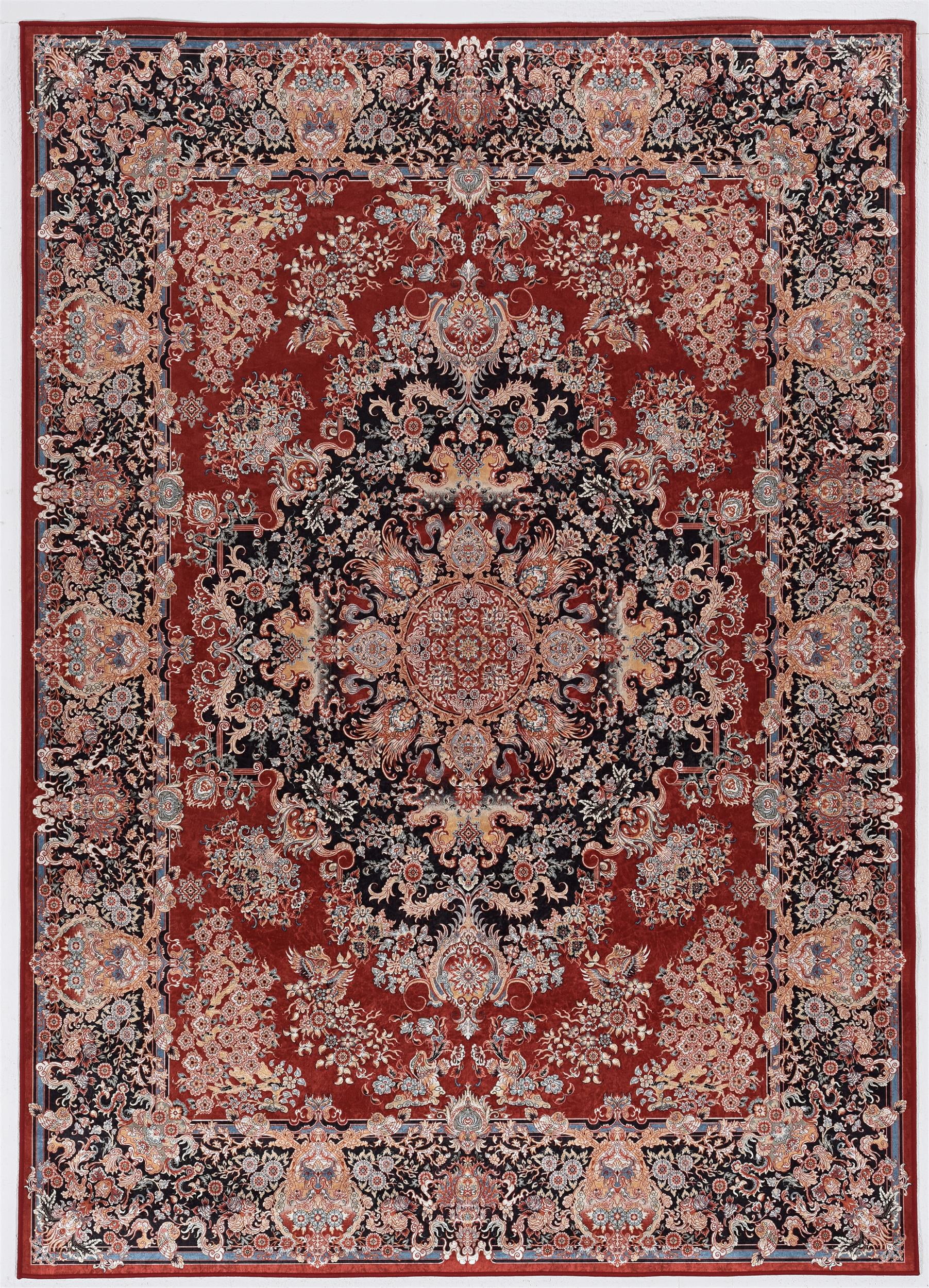 Linon Eclipse Martin Woven Polyester 3'3"x 5' Rug in Red