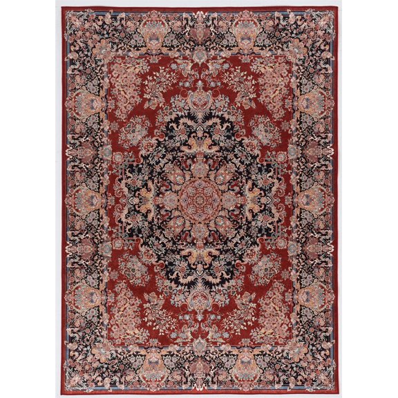 Linon Eclipse Martin Woven Polyester 3'3"x 5' Rug in Red