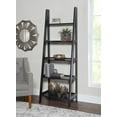 thumbnail image 1 of Linon Edson 5-Shelf Ladder Bookcase, 72" Height, Black Finish, 1 of 9