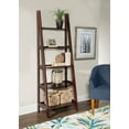 thumbnail image 1 of Linon Edson 5-Shelf Ladder Bookcase, 72" Height, Espresso Finish, 1 of 13
