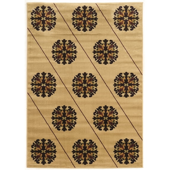 Linon Elegance 2' x 3' Rugs in Beige and Brown