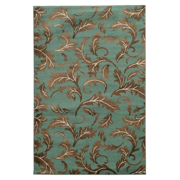 Elegance Forest Blue Rug, Size 2' X 3'