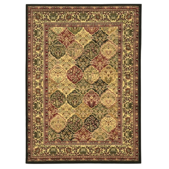 Linon Home Décor Elegance Area Rug Collection, Black and Ivory, 8' x 10'