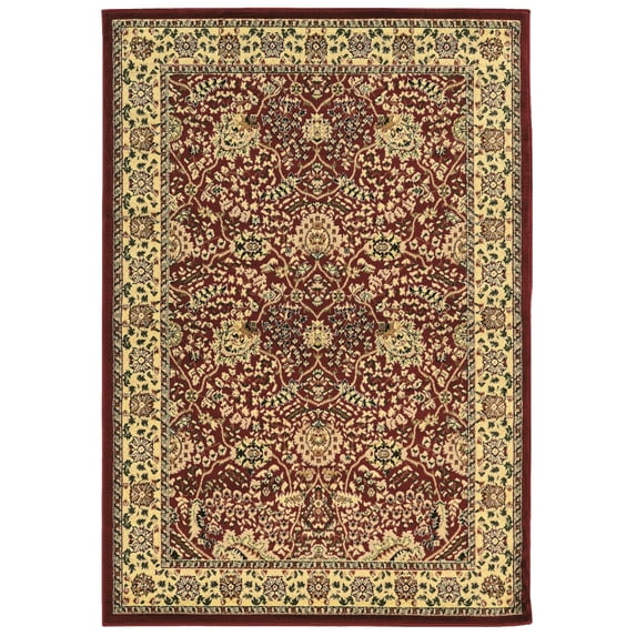 Linon Home Décor Elegance Area Rug Collection, Red and Ivory, 2' x 3'