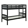 thumbnail image 1 of Linon Elinda Wood Twin over Twin Bunk Bed with Built-In Ladder, Black, 1 of 15