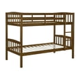 thumbnail image 1 of Linon Elinda Wood Twin over Twin Bunk Bed with Built-In Ladder, Oak, 1 of 15