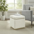 thumbnail image 1 of Linon Elta Square Storage Ottoman, Natural Sherpa, 1 of 10