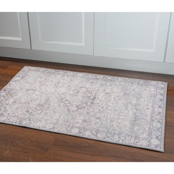 Contemporary Home Living 2.25' x 3.25' Rectangular Persian Medallion Area Throw Rug - Cream
