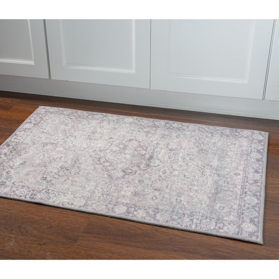 Contemporary Home Living 2.25' x 3.25' Rectangular Persian Medallion Area Throw Rug - Cream