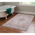 thumbnail image 1 of Contemporary Home Living 3.25' x 5' Floral Medallion Area Throw Rug - Cream and Blue, 1 of 8