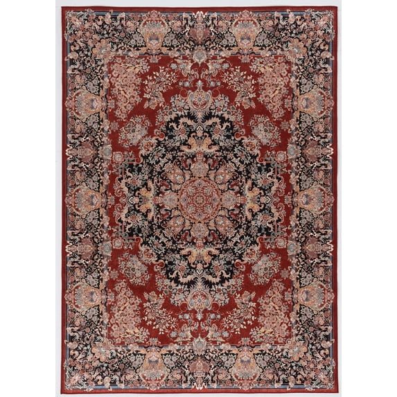 Linon Emerald Martin Red & Navy 6.7x9.7 Area Rug