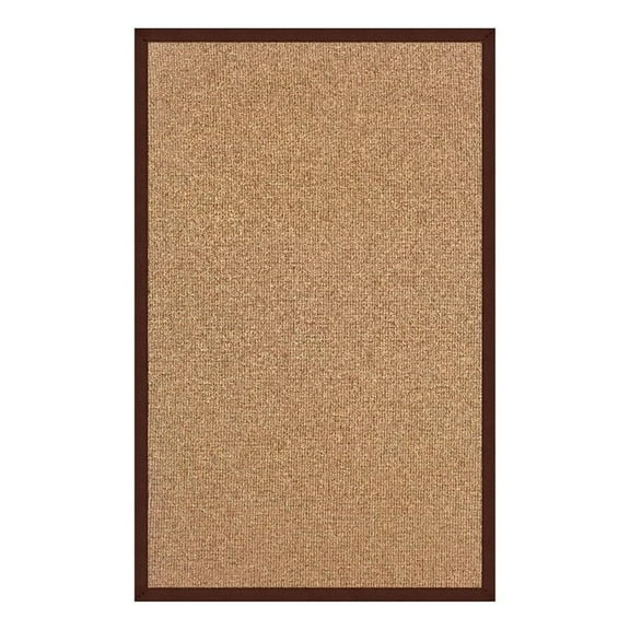 Linon Empire Machine Tufted Wool 1'10"x2'10" Rug in Cork Brown and Brown
