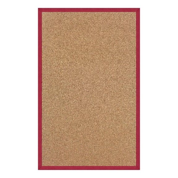 Linon Empire Machine Tufted Wool 1'10"x2'10" Rug in Cork Brown and Red
