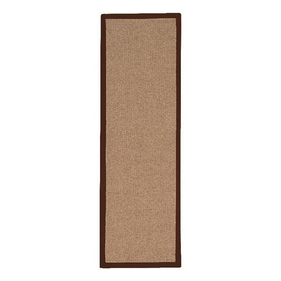 Linon Empire Machine Tufted Wool 2'6"x8' Rug in Cork Brown and Brown