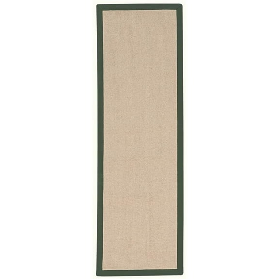 Linon Empire Machine Tufted Wool 2'6"x8' Rug in Natural and Green
