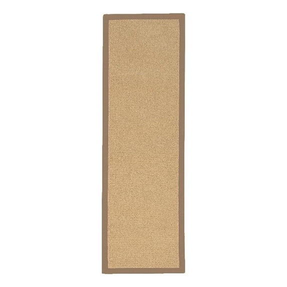 Linon Empire Machine Tufted Wool 2'6"x8' Rug in Sisal and Beige