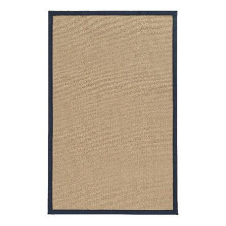 Linon Empire Machine Tufted Wool 4'x6' Rug in Sisal and Blue