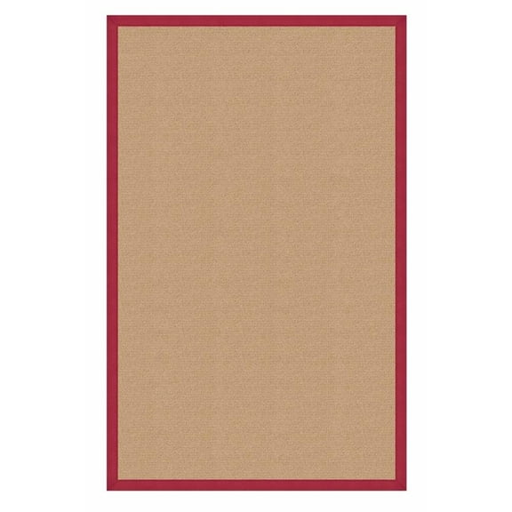 Linon Empire Machine Tufted Wool 8'9"x12' Rug in Sisal and Red
