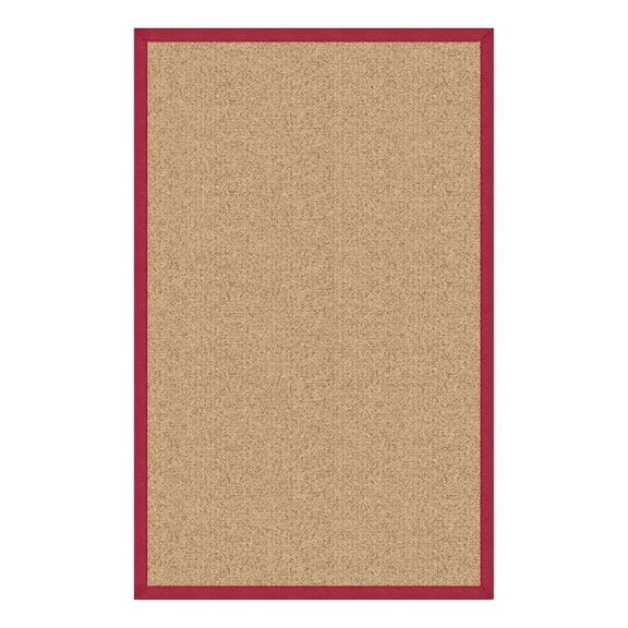 Linon Empire Machine Tufted Wool 8'x11' Rug in Sisal and Red