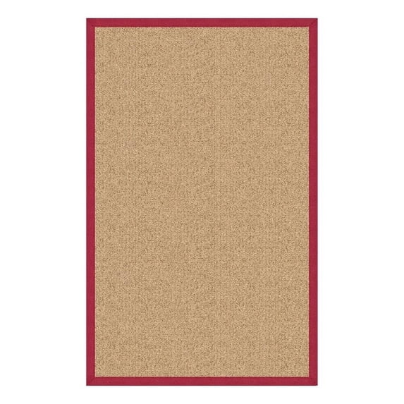 Linon Empire Machine Tufted Wool 8'x11' Rug in Sisal and Red
