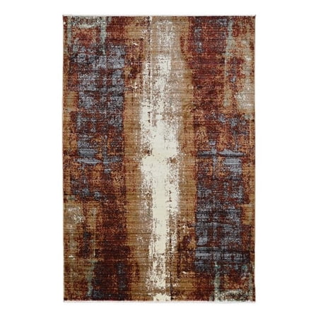 Linon Emporium Canyon Power Loomed Polypropylene 8'x11' Rug in Beige