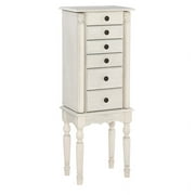 Linon Esther Wood Jewelry Armoire in Off White