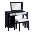 thumbnail image 1 of Linon Eva Wood and Mirrored Vanity Set in Black, 1 of 25