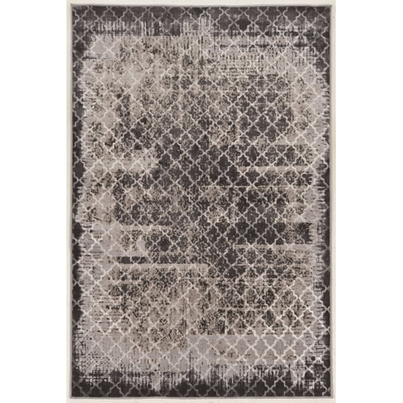Linon Evolution Trellis Vintage Grey 5x7.6, Rug