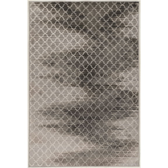 Linon Evolution Trellis Zigzag Power Loomed Polyester 5'x7'6" Rug in Gray