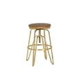thumbnail image 1 of Linon Farhart Backless Bar Stool with Adjustable Height & Swivel, Gold, 1 of 12