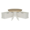 thumbnail image 1 of Linon Farmhouse Solid Pine Wood Table and Benches Living Room Set, White, 1 of 15