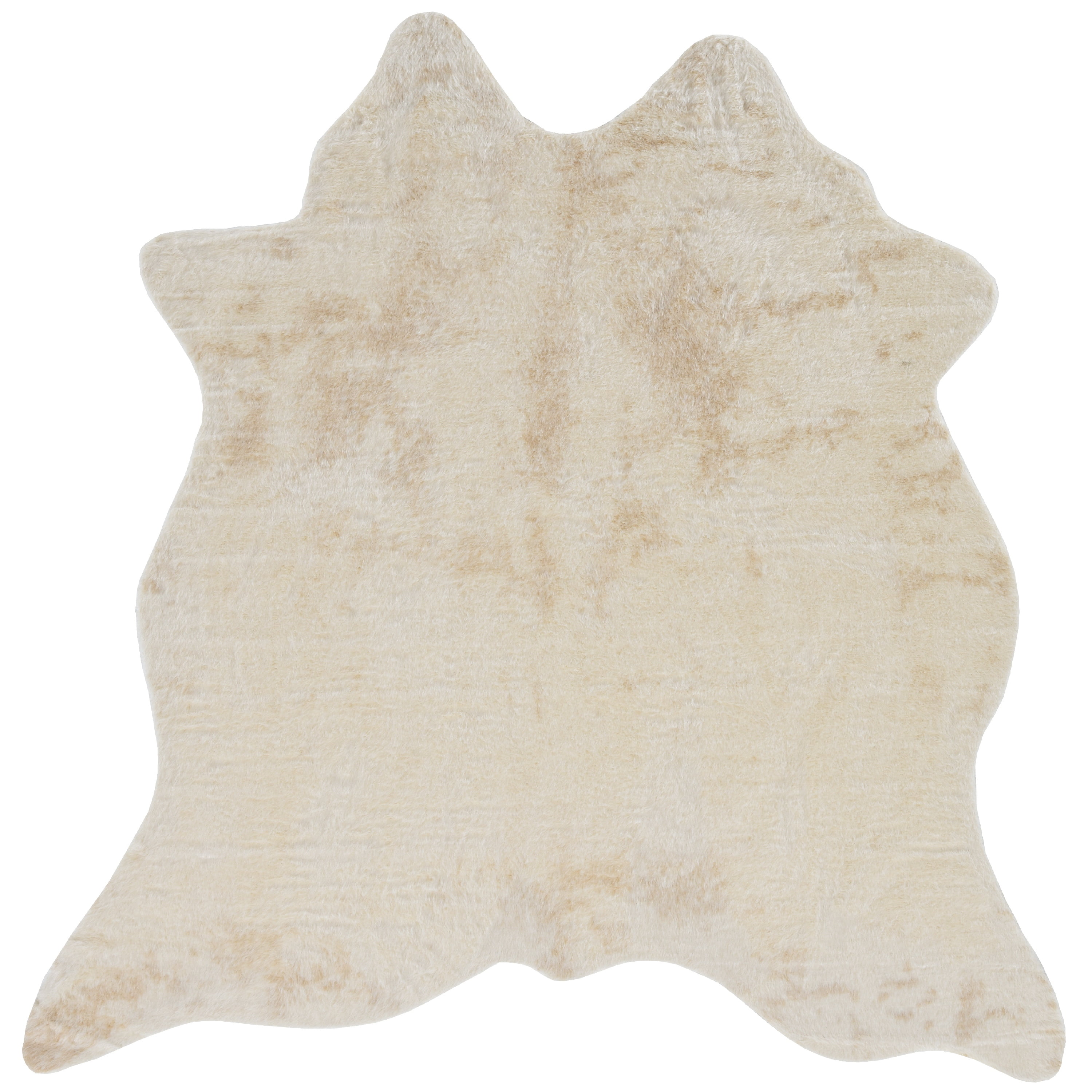 Linon Faux Cow Hide Ivory Rug