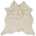 thumbnail image 1 of Linon Faux Cowhide Rug Collection, Cream and Ivory Mix, 5' x 6'6", 1 of 7