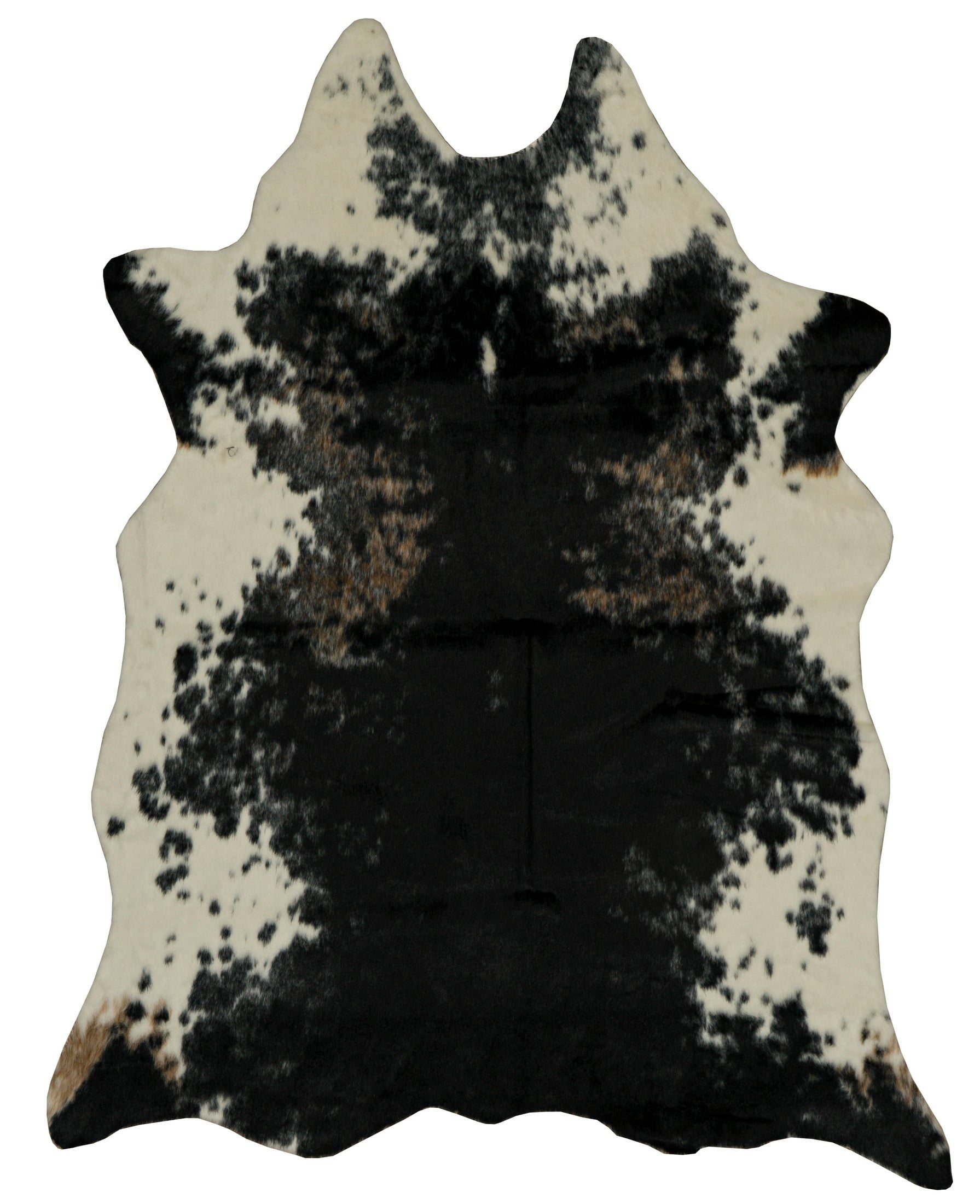Modern Black and White Salt-N-Pepper Faux Cowhide Rug, 3.85' x 5'