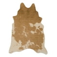 thumbnail image 1 of Linon Faux Hide Area Rug Collection, Caramel and Cream Cow, 3.85' x 5' Cowhide Shape, 1 of 6