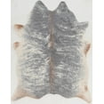 thumbnail image 1 of Linon Faux Hide Area Rug Collection, Gray and Ivory Brindle, 3.85' x 5' Cowhide Shape, 1 of 6