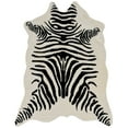 thumbnail image 1 of Linon Faux Hide Area Rug Collection, Ivory and Black Zebra, 3'10" x 5' Cowhide Shape, 1 of 6