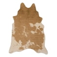 thumbnail image 1 of Linon Faux Hide Polyester Cowhide Tufted Printed Area Rug in Caramel and Cream, 1 of 6