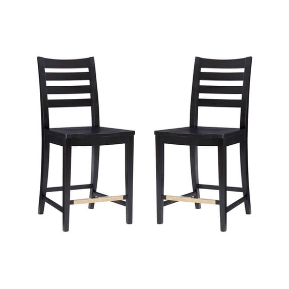 Linon Home Decor CS283BLK02ASU 39.5 x 18.50 x 20.5 in. Flynn Black Counter Stool - Set of 2