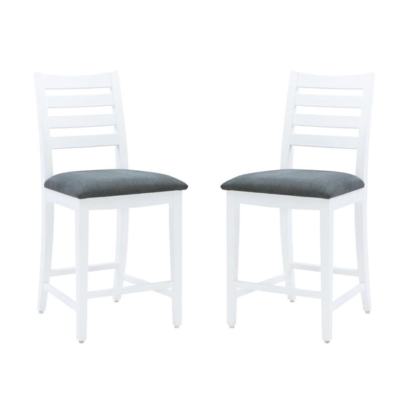 Linon Flynn White Counter Stool Uph Seat