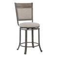 thumbnail image 1 of Linon Franklin Swivel Upholstered Counter Stool Steel Frame in Pewter, 1 of 15