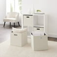 thumbnail image 1 of Linon Galli 1.19 Gallon Fabric Storage Bin, Ivory, 2 Count, 1 of 5