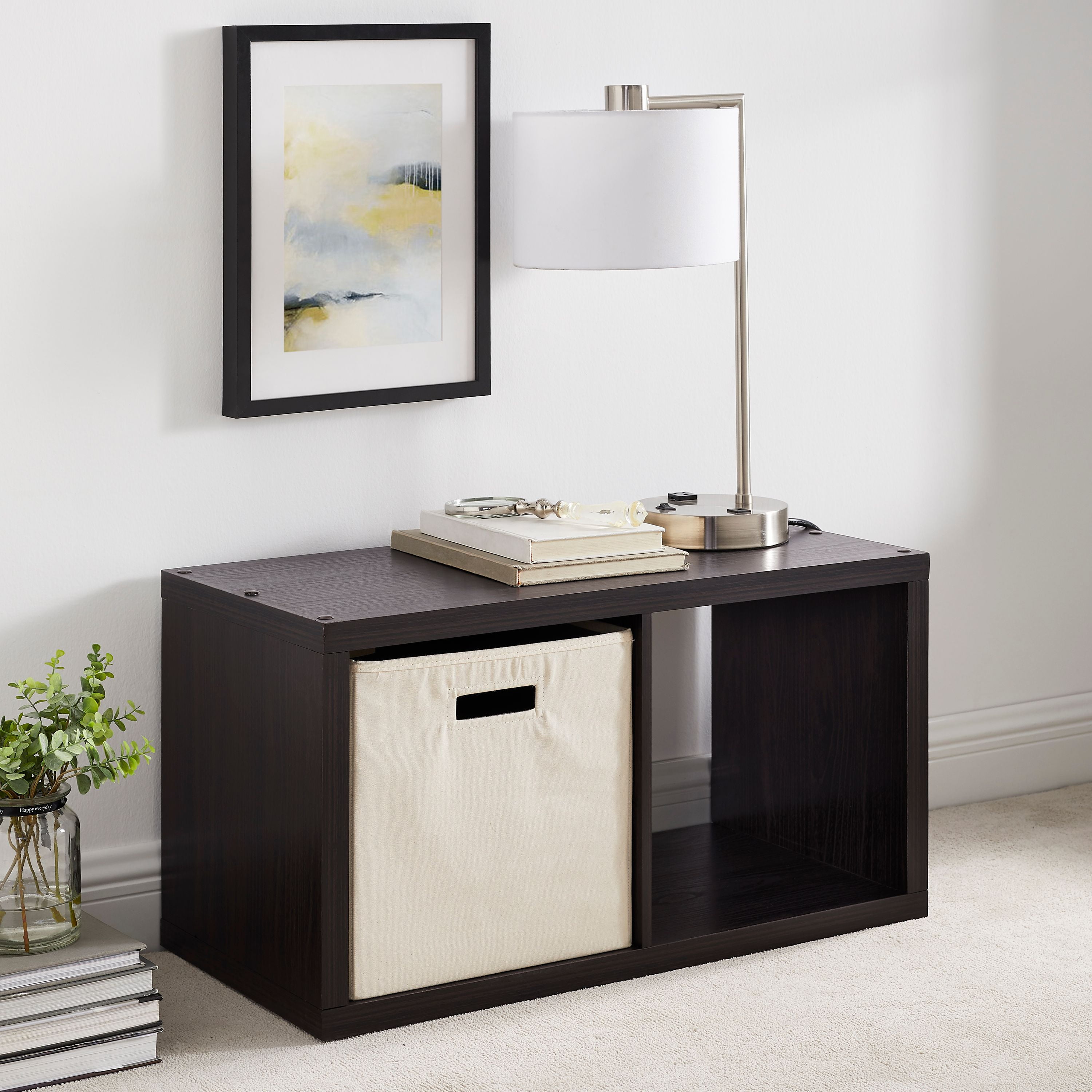 Espresso Transitional 2-Cube Storage Cabinet